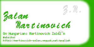 zalan martinovich business card